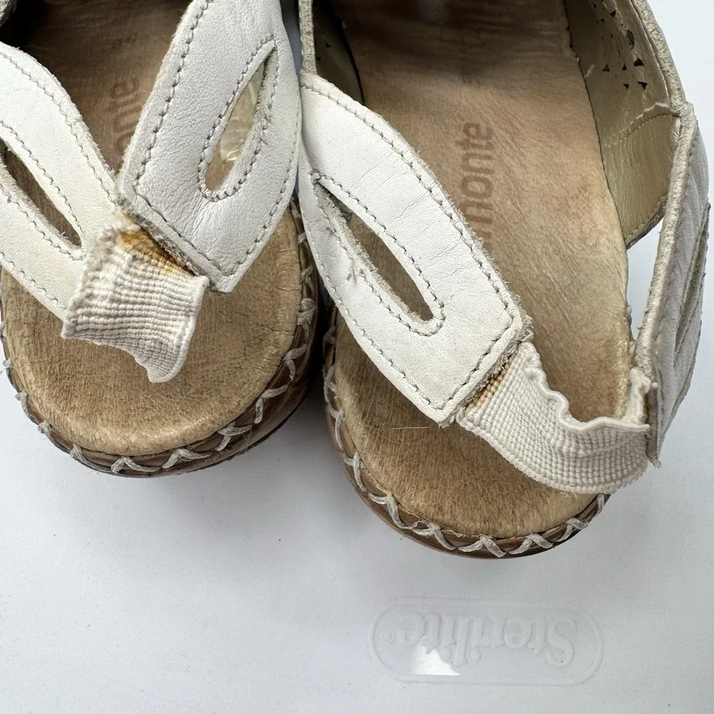 Remonte White Laser-Cut Slingback Sandals
